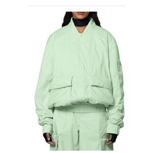 Rains Fuse Bomber‎ Jacket Women's XS boxy Mineral Pockets Full Zip Up NEW /y1